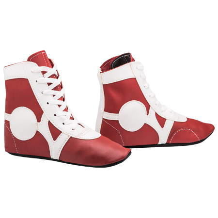 Купить Обувь для самбо SM-0102, кожа, красный Rusco в Марксе 