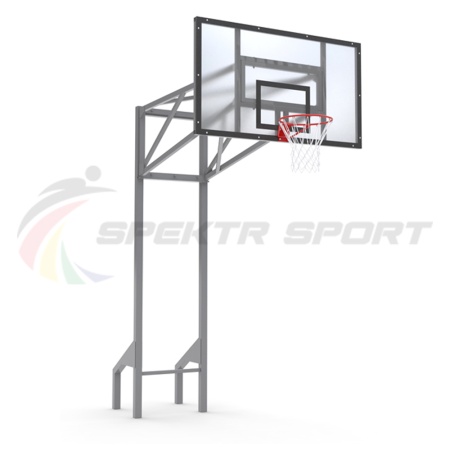 Купить Стойка баскетбольная уличная усиленная со щитом из оргстекла, кольцом и сеткой SP D 413 в Марксе 