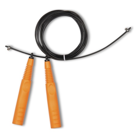 Купить Скакалка высокооборотная Кроссфит стальной шнур в оплетке 2.9 м чёрно-оранжевая в Марксе 